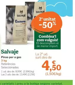 Oferta de Salvaje - Pinso Per A Gos por 8,99€ en Tiendanimal