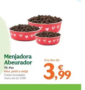 Oferta de Tk-Pet - Menjadora Abeurador por 3,99€ en Tiendanimal