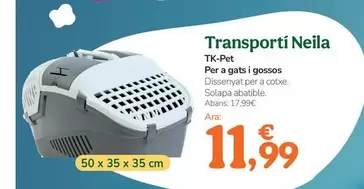 Oferta de Tk-Pet - Transportí Neila por 11,99€ en Tiendanimal