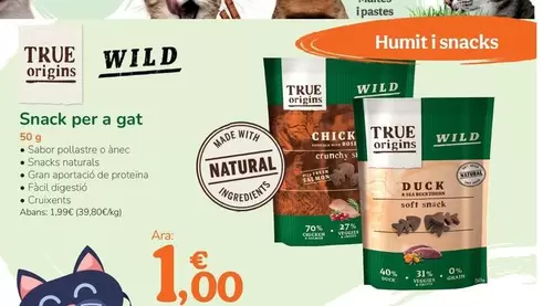 Oferta de Wild - Snack Per A Gat por 1€ en Tiendanimal