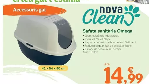 Oferta de Nova Clean - Safata Sanitària Omega por 14,99€ en Tiendanimal