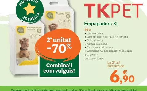 Oferta de Tk-Pet - Empapadores XL  por 22,99€ en Tiendanimal