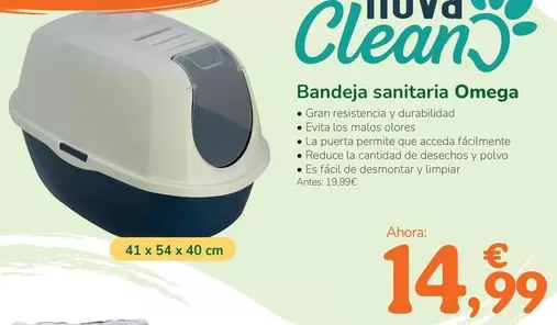 Oferta de Nova Clean - Safata Sanitària Omega por 14,99€ en Tiendanimal