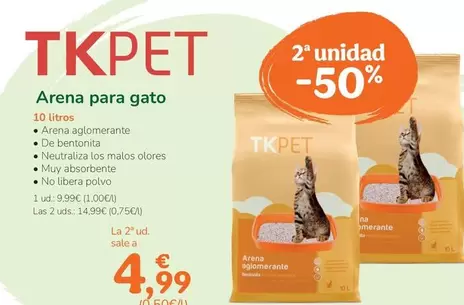 Oferta de Tk-Pet - Sorra Per A Gat por 9,99€ en Tiendanimal