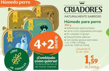 Oferta de Criadores - Humit Per A Gos por 2,39€ en Tiendanimal