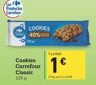 Oferta de Carrefour - Cookies Classic por 1€ en Carrefour Express