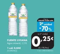 Oferta de Fuente Liviana - Agua Mineral por 0,84€ en Supermercados Lupa