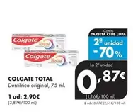 Oferta de Colgate - Total Dentífrico Original por 2,9€ en Supermercados Lupa
