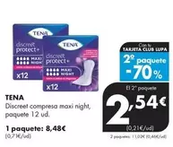 Oferta de Tena - Discreet Compresa Maxi Night por 8,48€ en Supermercados Lupa