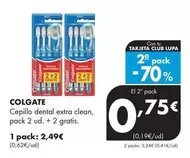 Oferta de Colgate - Cepillo Dental Extra Clean por 2,49€ en Supermercados Lupa
