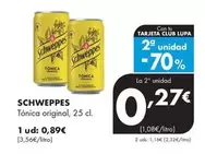 Oferta de Schweppes - Tónica Original por 0,89€ en Supermercados Lupa