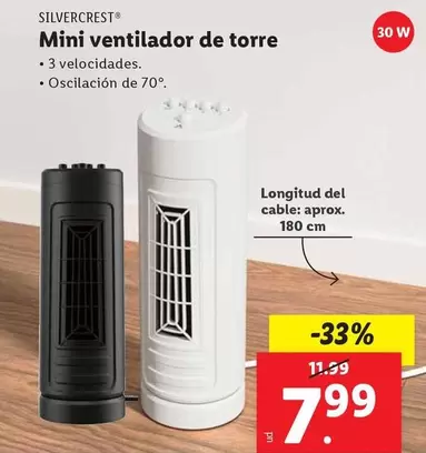 Oferta de SilverCrest - Mini Ventilador De Torre por 7,99€ en FACTORI discount