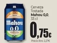 Oferta de Mahou - Cerveza Tostada 0,0 por 0,75€ en Unide Market