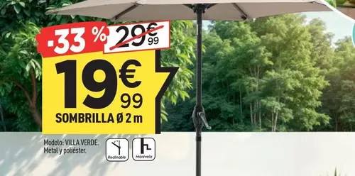 Oferta de Sombrilla por 19,99€ en Centrakor