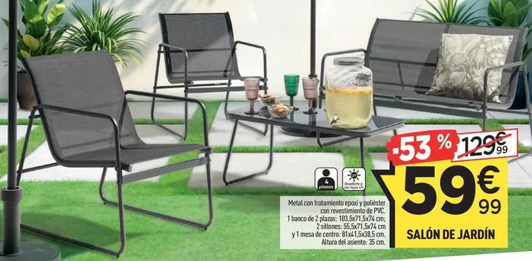 Oferta de Salon De Jardin por 59,99€ en Centrakor