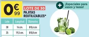 Oferta de Pajitas Reutilizables por 0,99€ en Centrakor