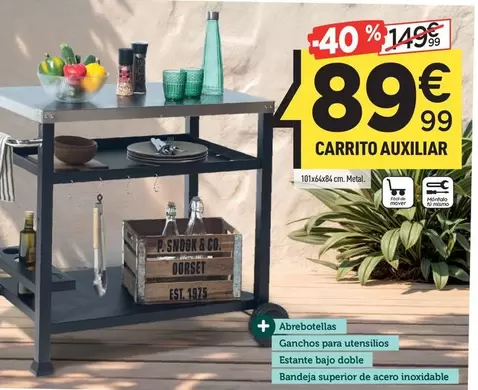 Oferta de Carrito Auxiliar por 89,99€ en Centrakor