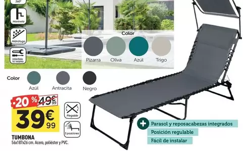 Oferta de Tumbona por 39,99€ en Centrakor