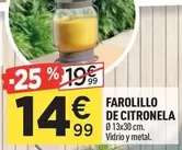 Oferta de Farolillo De Citronela por 14,99€ en Centrakor