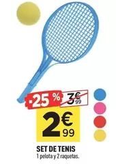 Oferta de Set De Tenis por 2,99€ en Centrakor