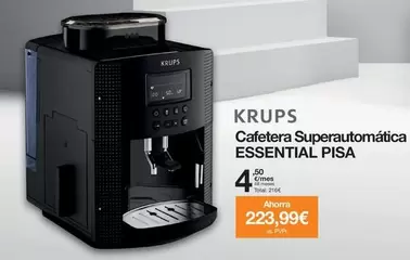 Oferta de Krups - Cafetera Superautomatica Essential Pisa por 216€ en Orange