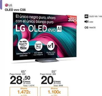 Oferta de LG - Oled Evo C56 por 1100€ en Orange