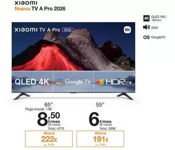 Oferta de Xiaomi - Nueva Tv A Pro 2026 por 191€ en Orange