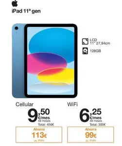 Oferta de Apple - iPad 11ª Gen  por 99€ en Orange