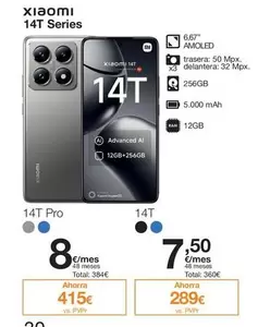 Oferta de Xiaomi - 14T Series iPhone 8 por 7,5€ en Orange