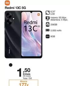 Oferta de Xiaomi - Redmi 13c 5g por 1,5€ en Orange