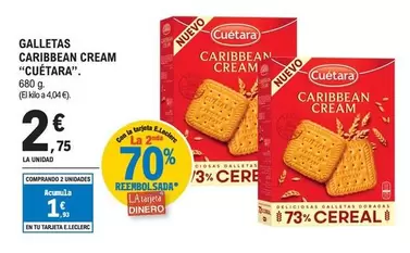 Oferta de Cuétara - Galletas Caribbean Cream por 2,75€ en E.Leclerc