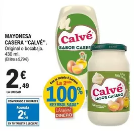 Oferta de Calvé - Mayonesa Casera por 2,49€ en E.Leclerc