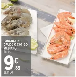 Oferta de Langostino Crudo O Cocido Mediano por 9,85€ en E.Leclerc