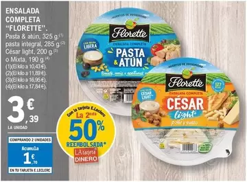 Oferta de Florette - Ensalada Completa por 3,39€ en E.Leclerc