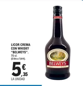 Oferta de Belweys - Licor Crema Con Whisky por 5,35€ en E.Leclerc