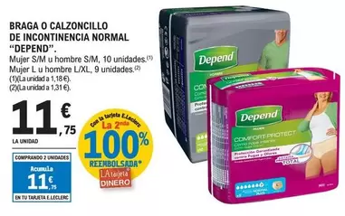 Oferta de Depend - Braga O Calzoncillo De Incontinencia Normal por 11,75€ en E.Leclerc