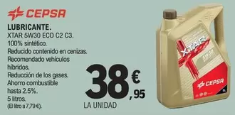 Oferta de Cepsa - Lubrificante/ Xtar 5W30 Eco C2 C3 por 38,95€ en E.Leclerc