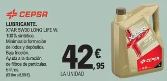Oferta de Cepsa - Lubrificante/ Xtar 5W30 Long Life W por 42,95€ en E.Leclerc