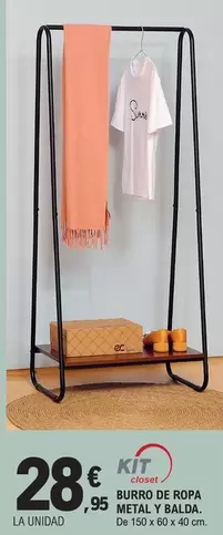 Oferta de Burro De Ropa Metal Y Balba por 28,95€ en E.Leclerc