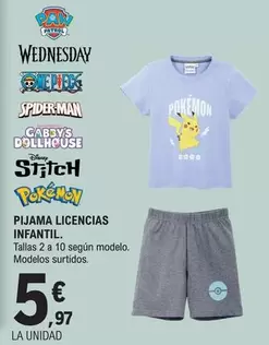 Oferta de Disney - Pijama Licencias Infantil por 5,97€ en E.Leclerc
