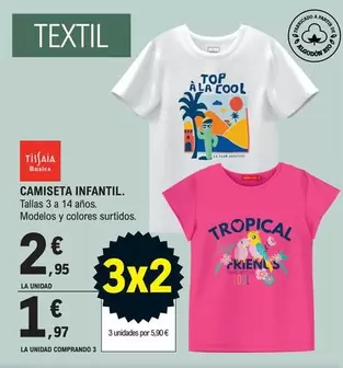 Oferta de Tissaia - Camiseta Infantil por 2,95€ en E.Leclerc