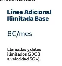 Oferta de Línea Adicional Ilimitada Base por 8€ en Movistar
