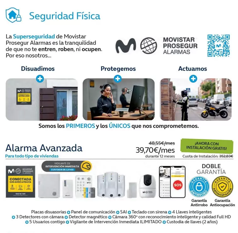 Oferta de Alarma Avanzada por 39,7€ en Movistar