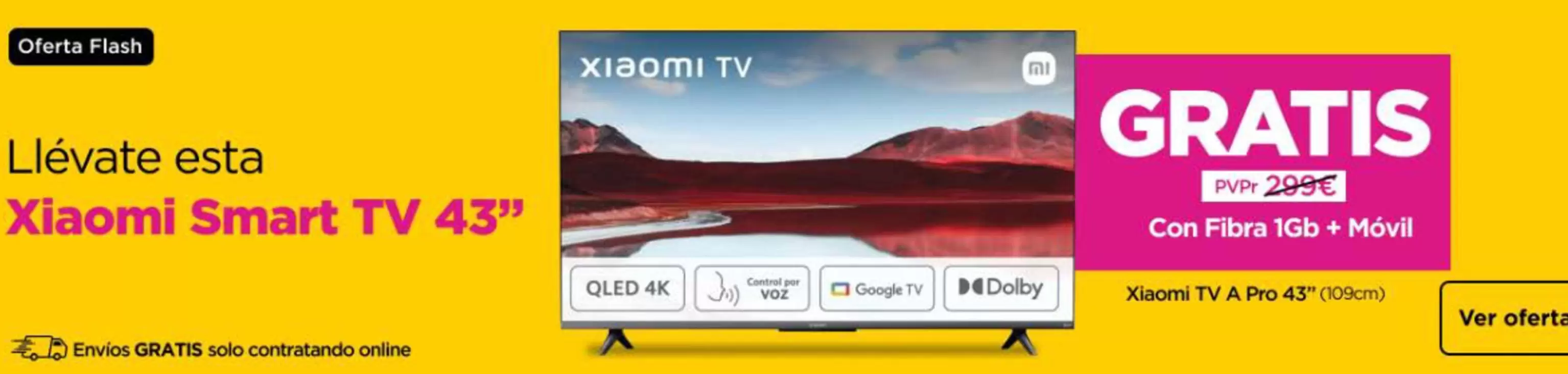 Oferta de Xiaomi - Smart Smart TV 43" por 299€ en Jazztel