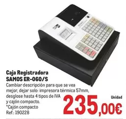 Oferta de Solo - Caja Registradora Er-O60/S por 235€ en Makro