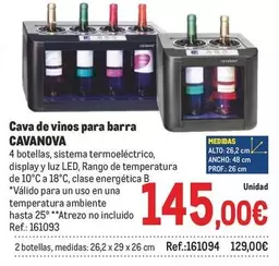 Oferta de Cavanova - Cava De Vinos Para Barra por 145€ en Makro
