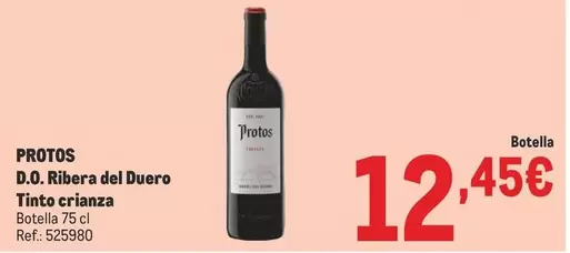 Oferta de Protos - D.o. Ribera Del Duero Tinto Crianza por 12,45€ en Makro
