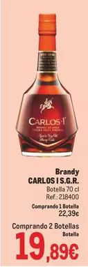 Oferta de Carlos - Brandy por 19,89€ en Makro