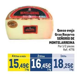 Oferta de Montelarreina - Queso Oveja Gran Reserva por 18,25€ en Makro