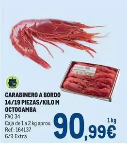 Oferta de Octogamba - Carabinero A Bordo 14/19 Piezas/kilo M por 90,99€ en Makro